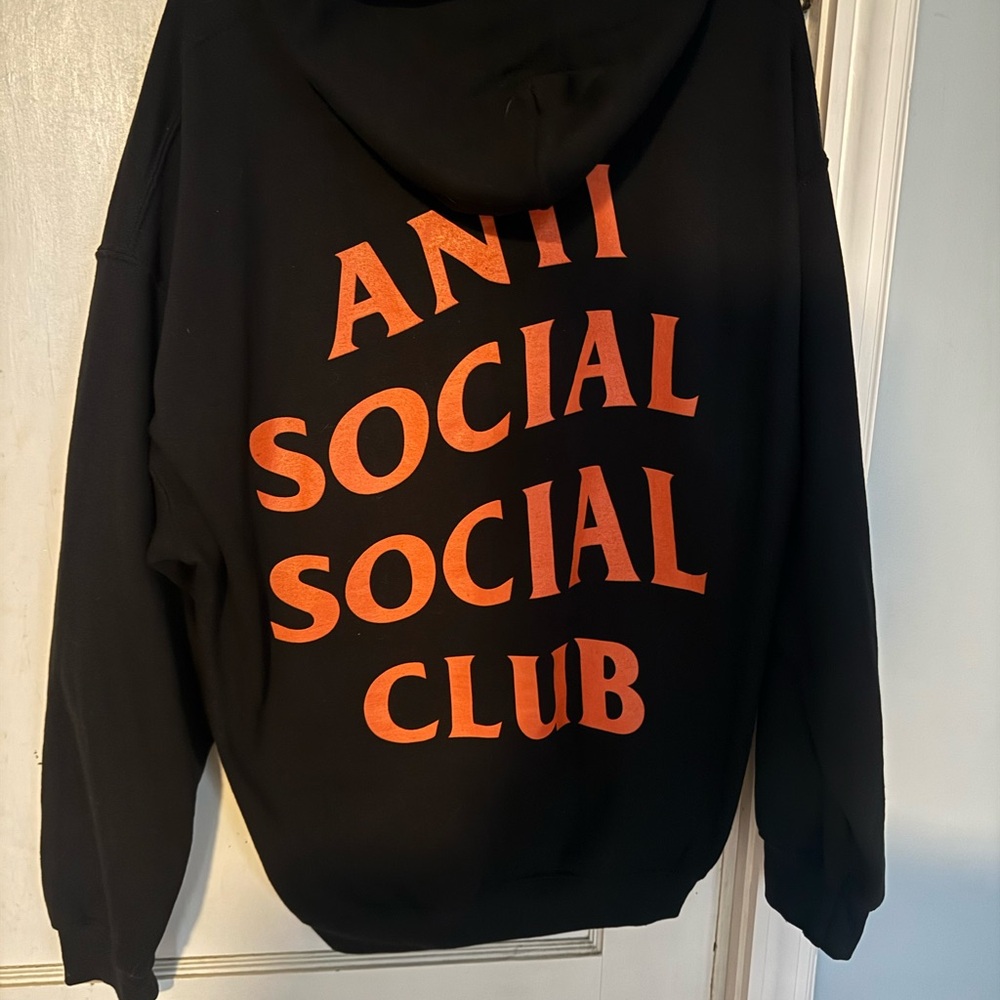 Anti Social Social Club Black Hoodie with Orange Print